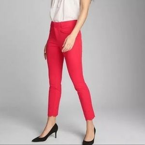 Gap Red Pants Skinny Ankle Eyelet Embroidery Sz 6